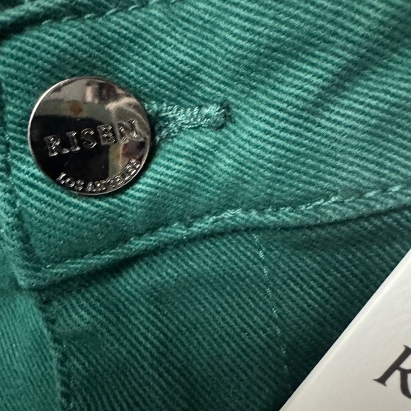 NWT Risen Look At Me High Rise Green Jeans Ankle Cuffed Barrel Size 3 - Picture 3 of 5